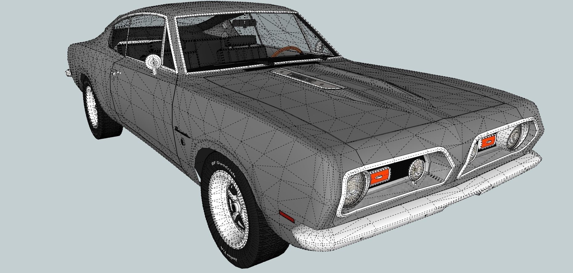 Plymouth Barracuda Fast-back 1969 3D model_10