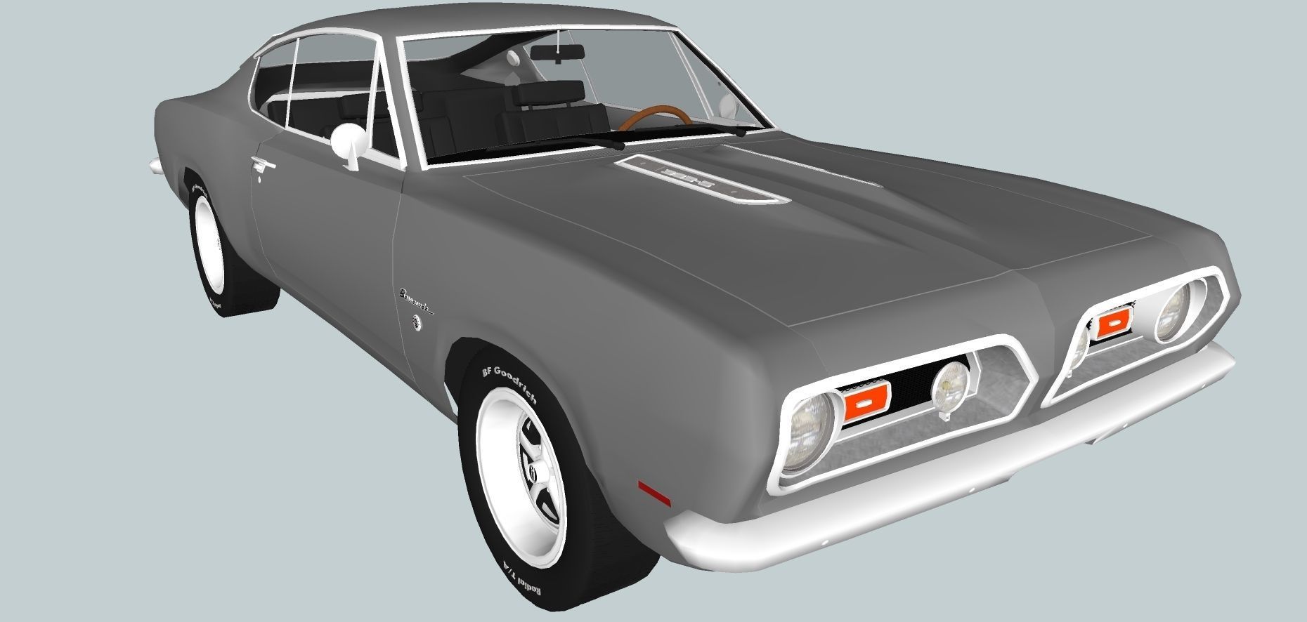 Plymouth Barracuda Fast-back 1969 3D model_8