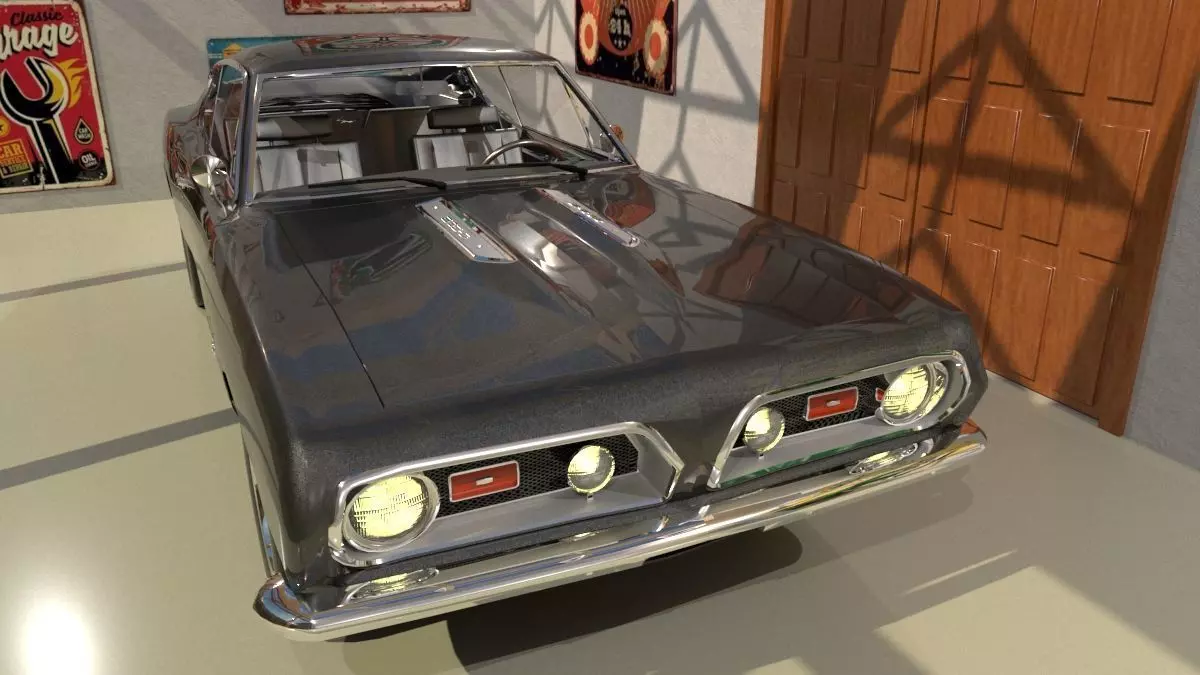 Plymouth Barracuda Fast-back 1969 3D model_0
