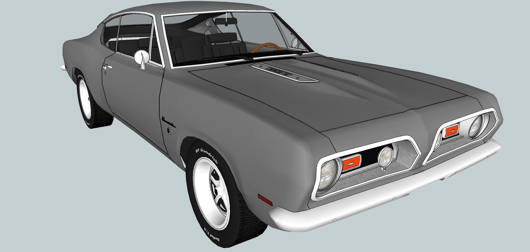 Plymouth Barracuda Fast-back 1969 3D model_9