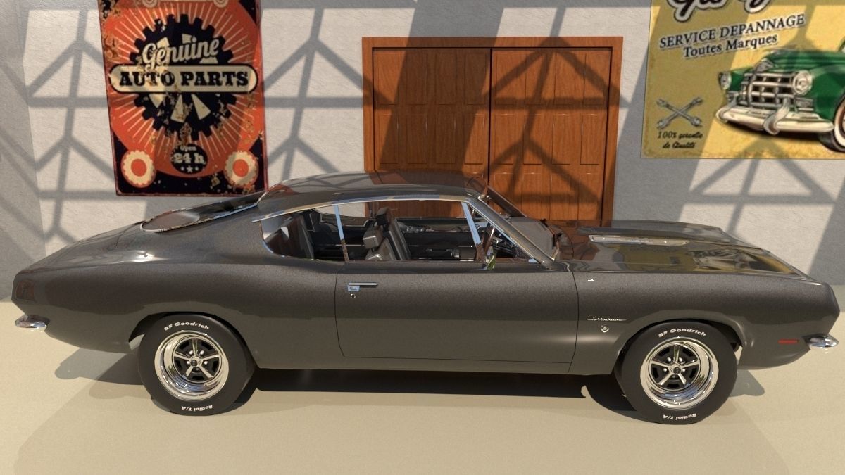 Plymouth Barracuda Fast-back 1969 3D model_2
