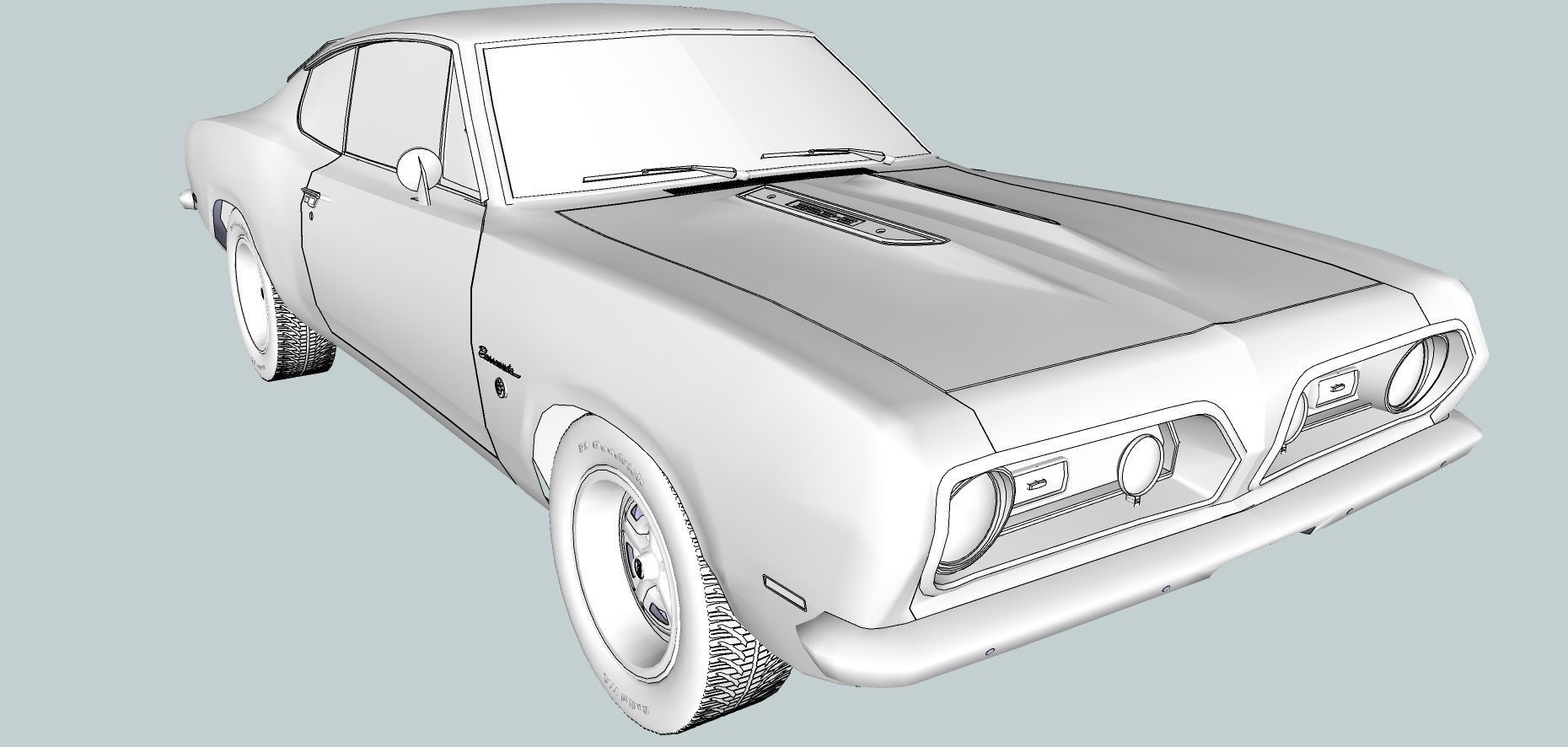 Plymouth Barracuda Fast-back 1969 3D model_13