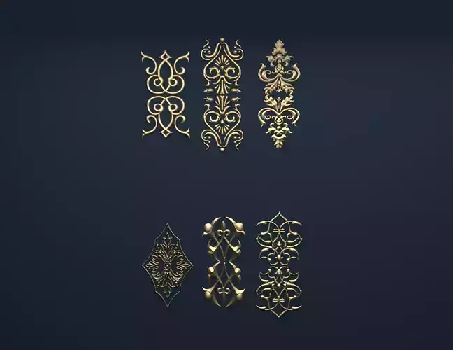 Collection carved decor  06  3D model