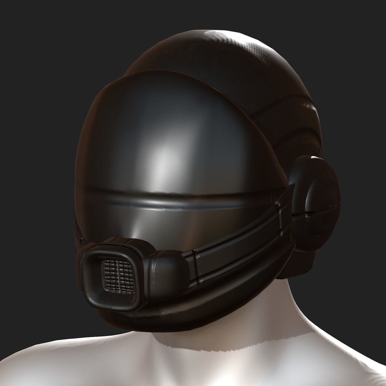 Gas mask helmet scifi fantasy armor hats military Low-poly Low-poly 3D model_9