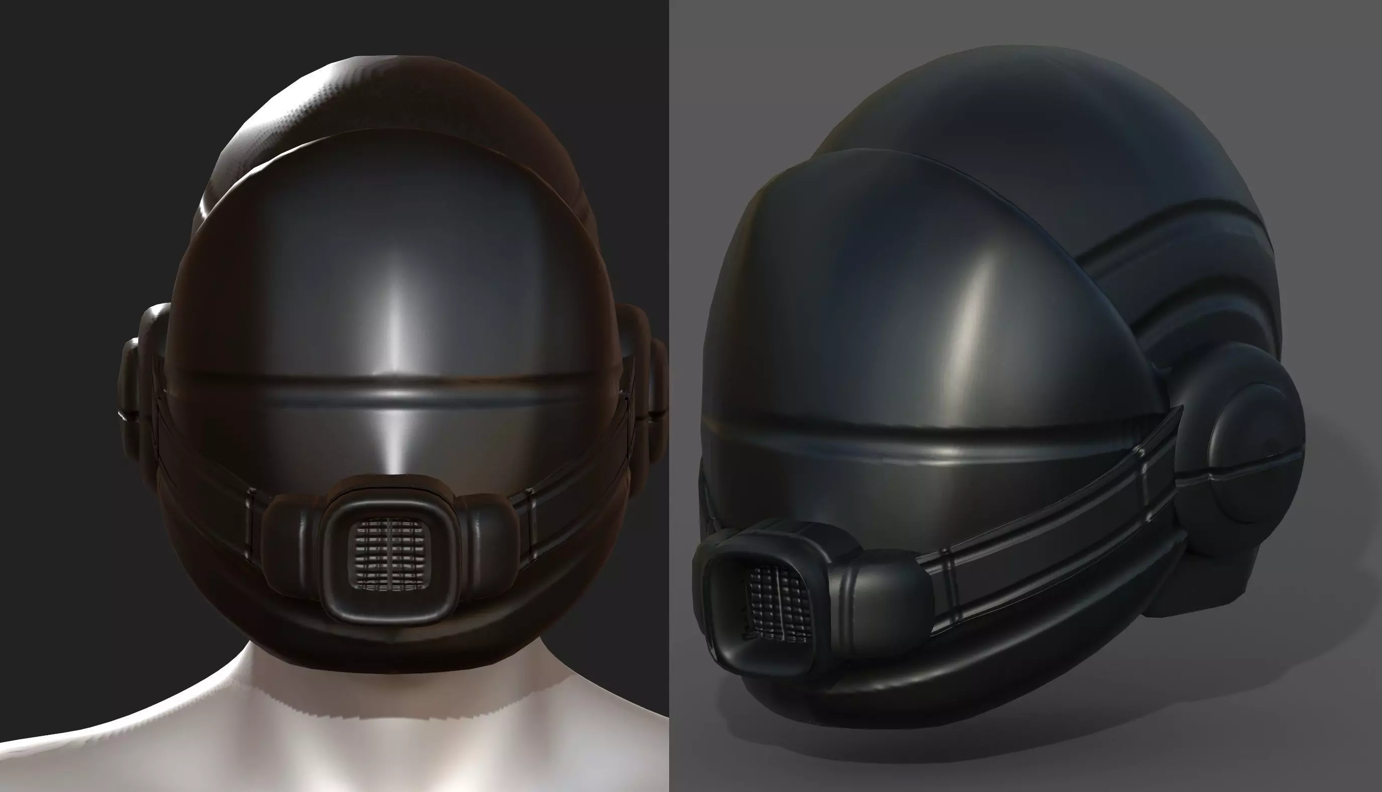 Gas mask helmet scifi fantasy armor hats military Low-poly Low-poly 3D model_0