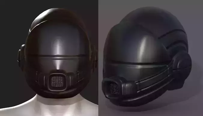 Gas mask helmet scifi fantasy armor hats military Low-poly 