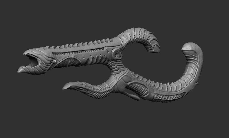 xenogun head of snake 3D model_3