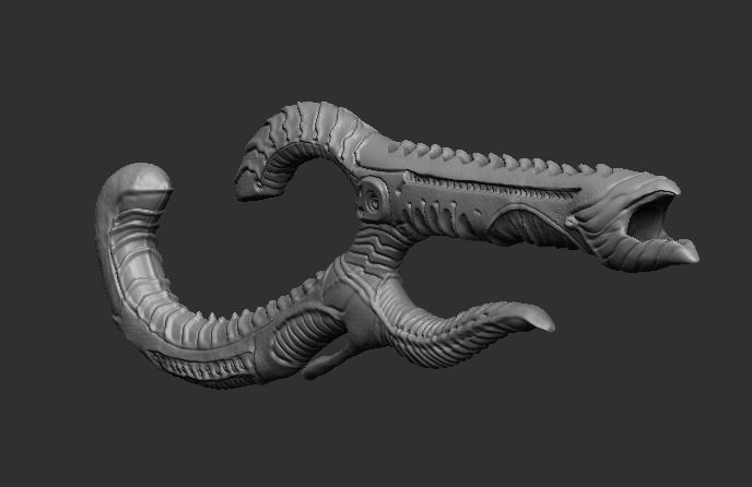 xenogun head of snake 3D model_1