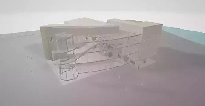 museum building with spiral staircase