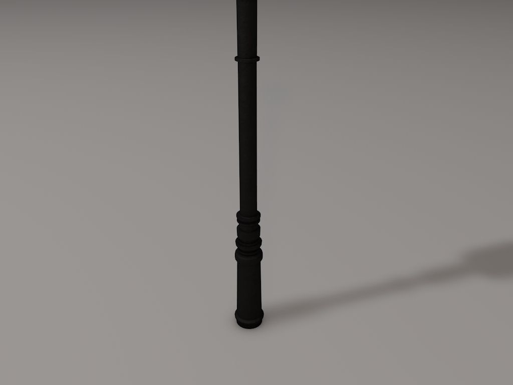 Medieval lamp post Free low-poly 3D model_2