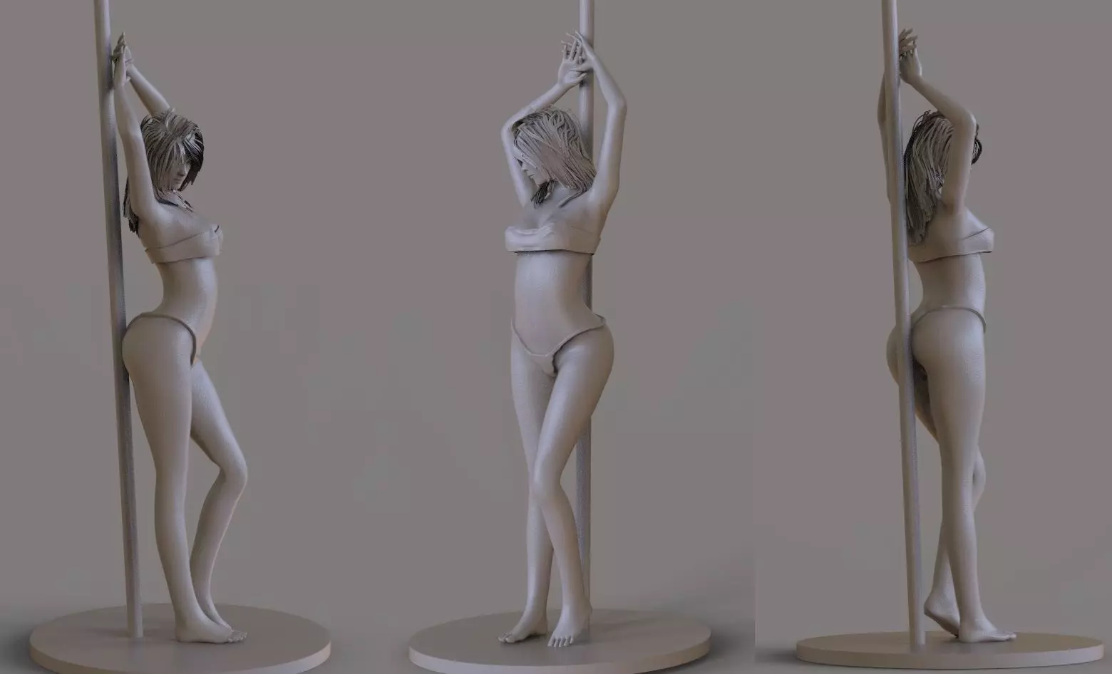 Pole Dance Woman 3D print model_0