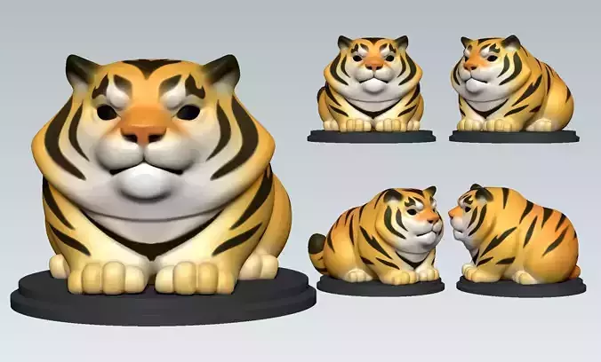 Tiger Cartoon Cute 3D print model