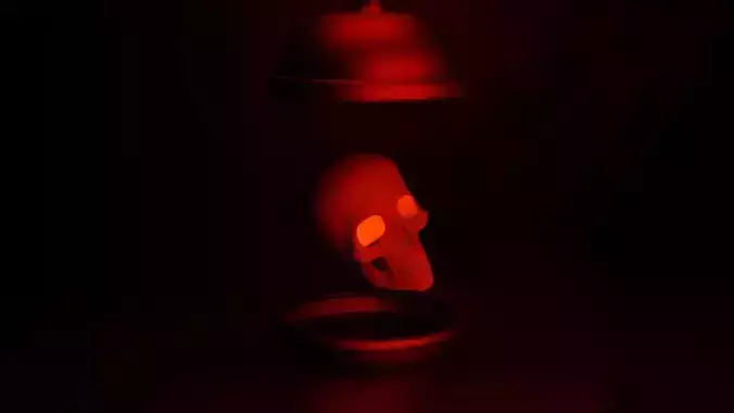 Skull in a lamp