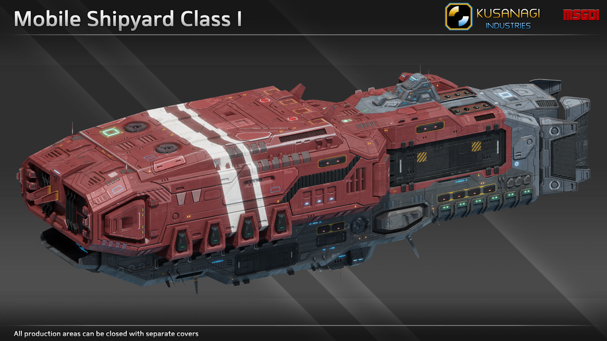 Scifi Mobile Shipyard Class III Low-poly 3D model_1