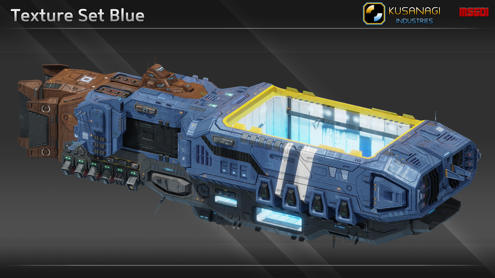 Scifi Mobile Shipyard Class III Low-poly 3D model_6