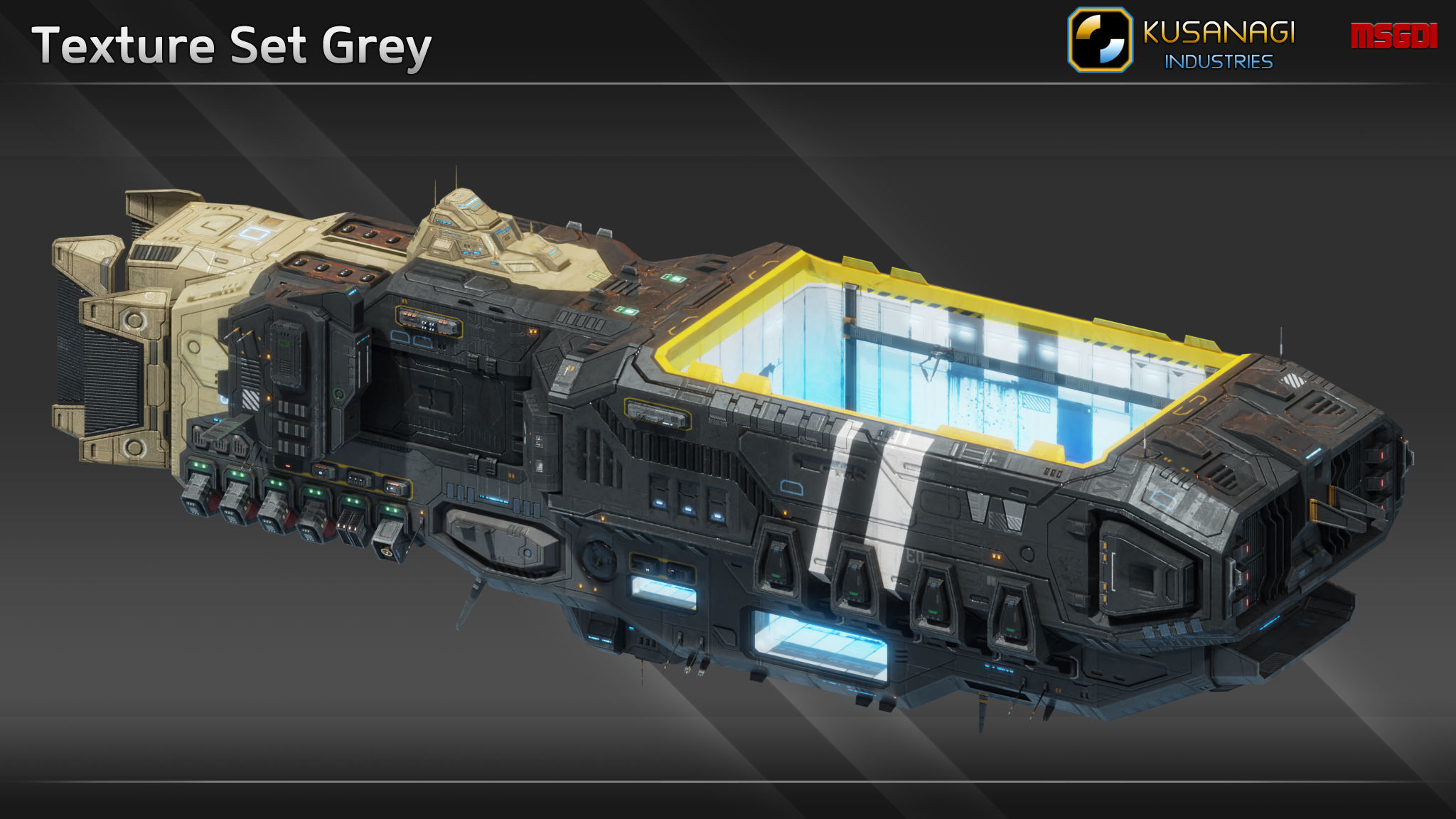 Scifi Mobile Shipyard Class III Low-poly 3D model_7