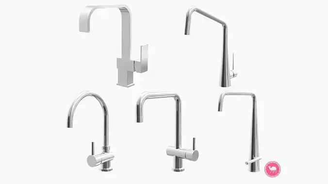 Fixtures - Kitchen Bathroom Faucet Pack C Low-poly 3D model