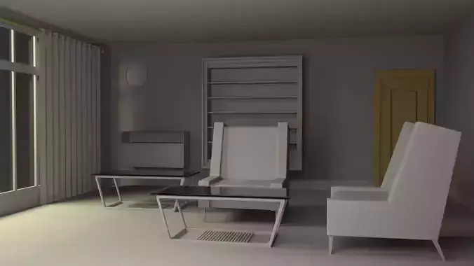 Interior model living room with furniture