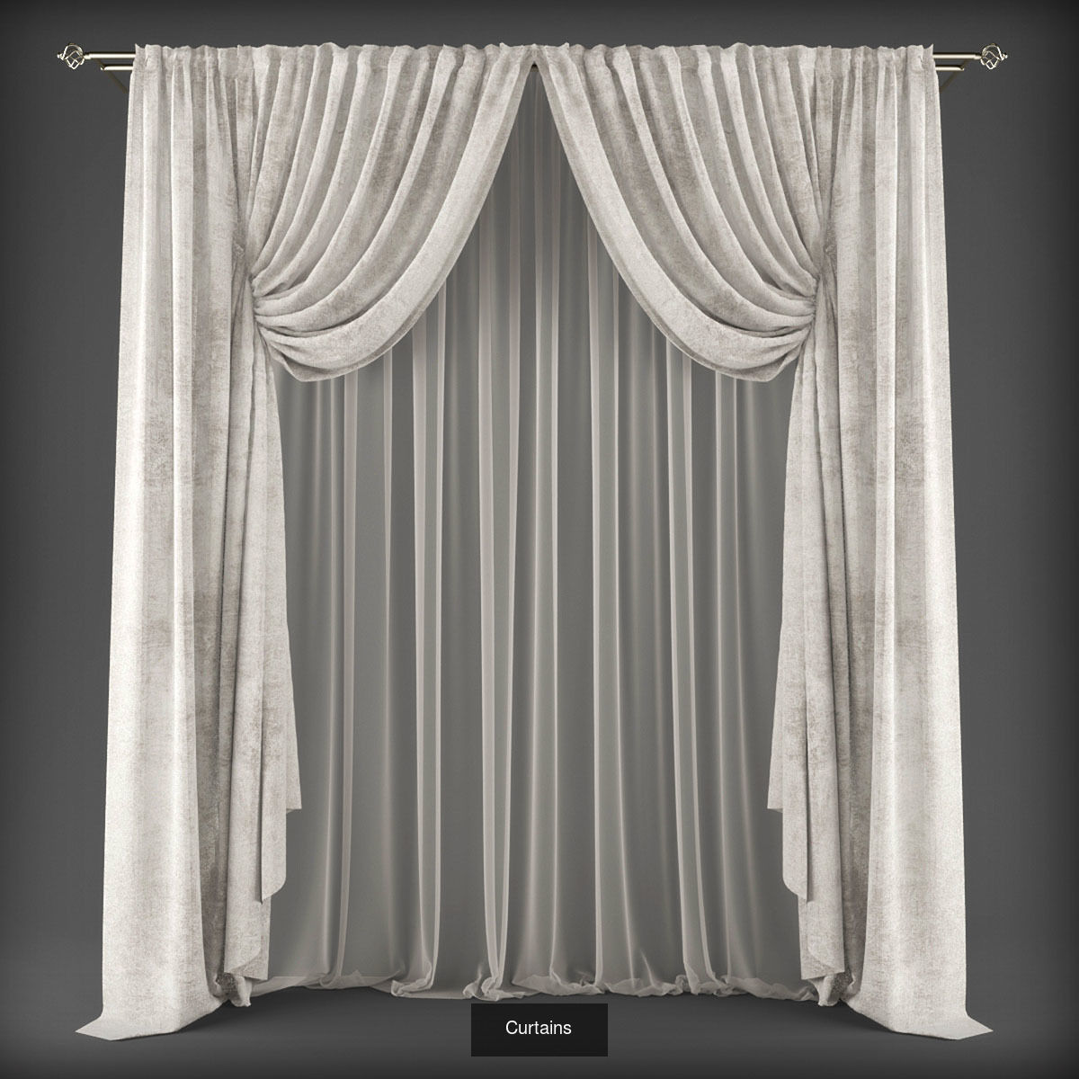 Collection 3D models of 31 curtains _31