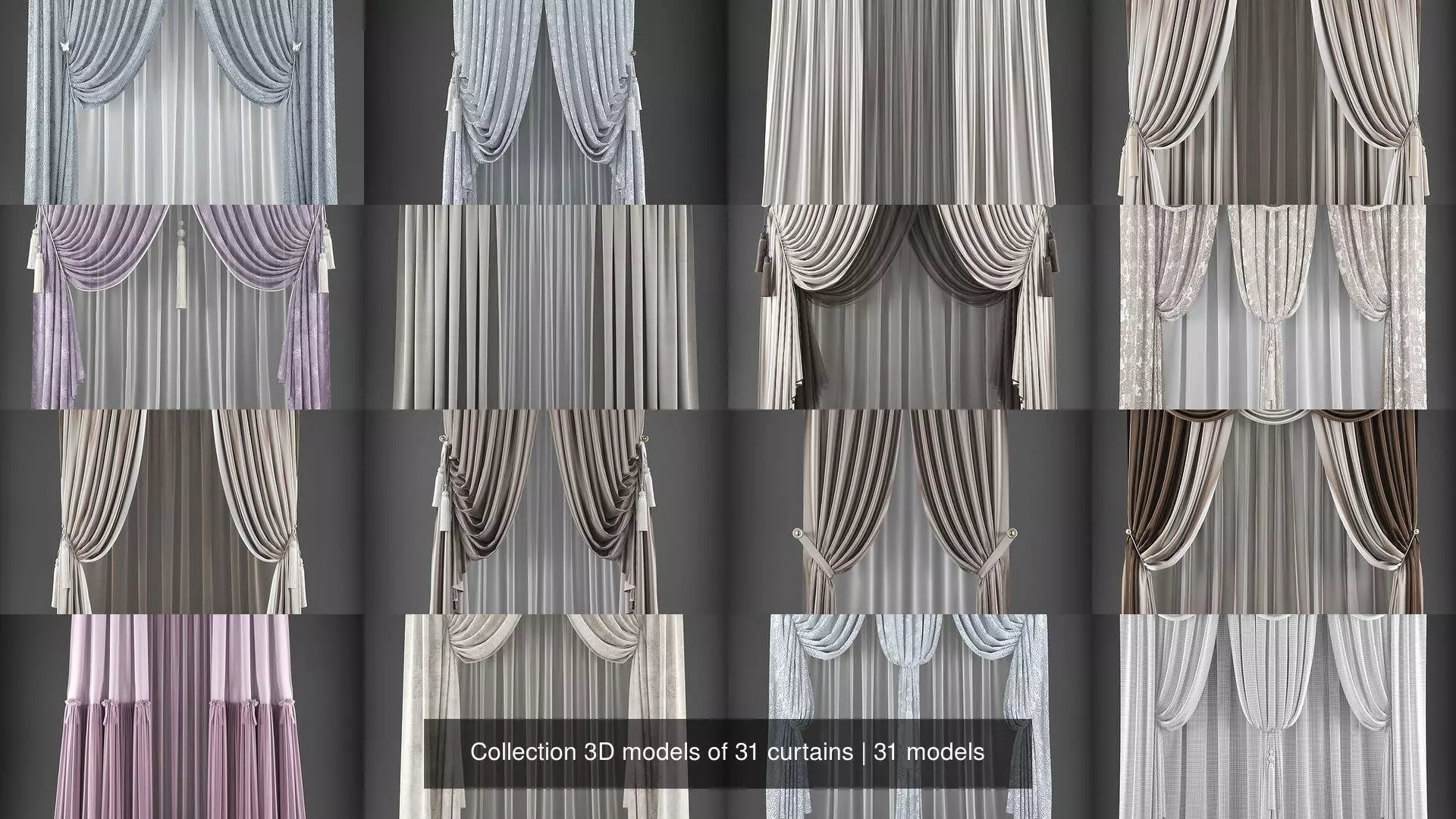 Collection 3D models of 31 curtains _0
