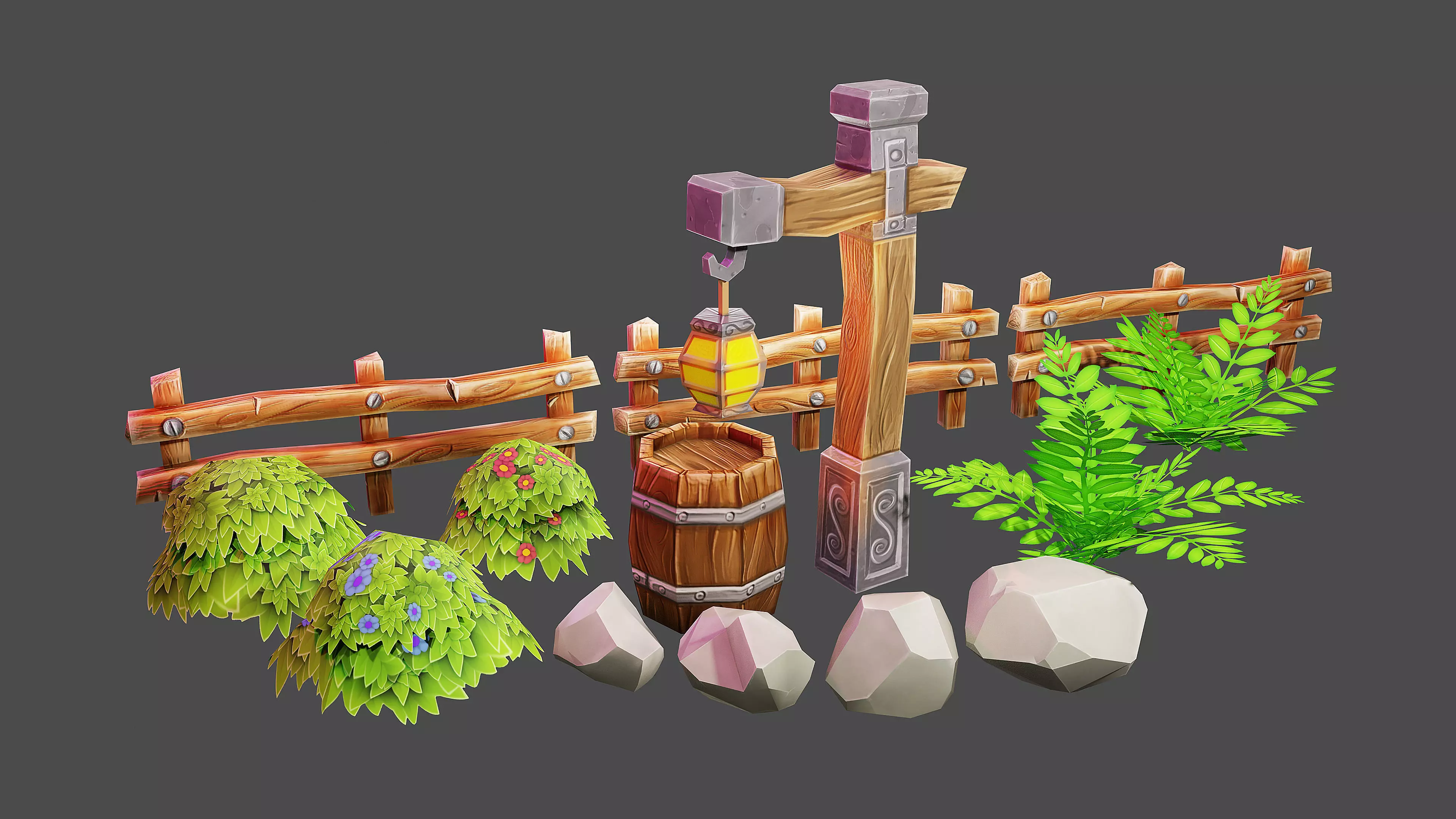 Basic Asset Pack Low-poly 3D model_0