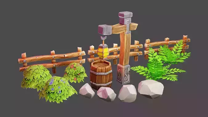 Basic Asset Pack Low-poly 3D model