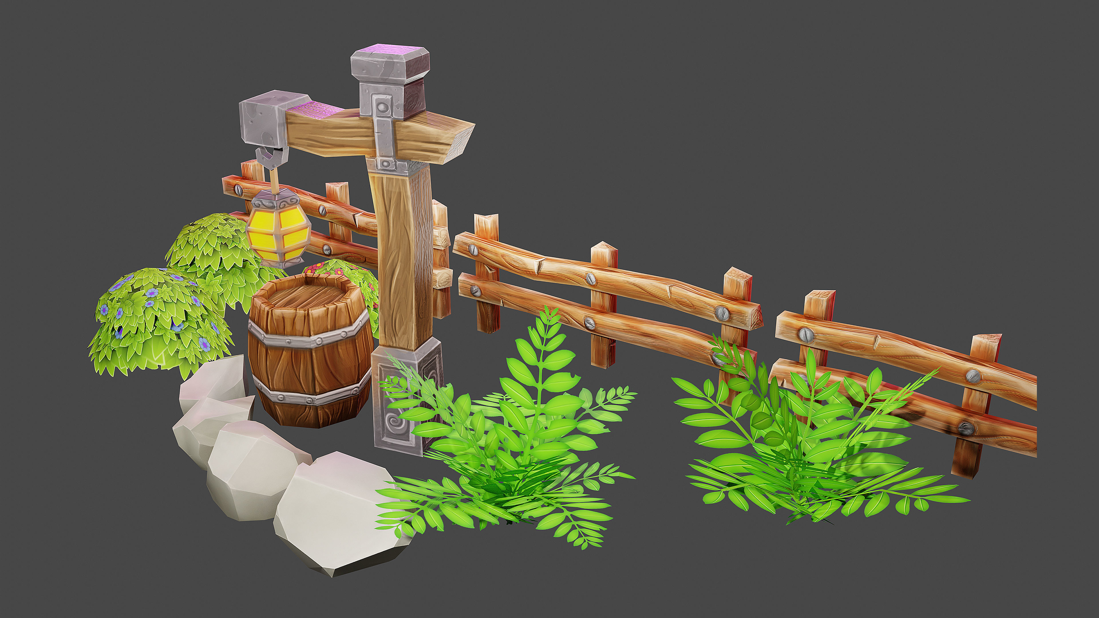 Basic Asset Pack Low-poly 3D model_2