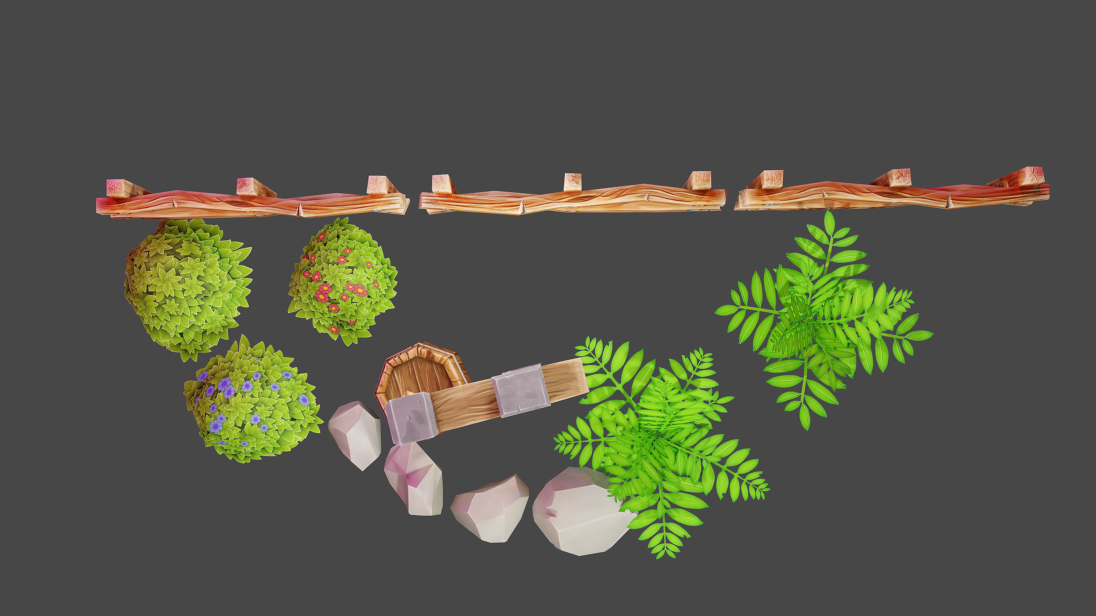 Basic Asset Pack Low-poly 3D model_3