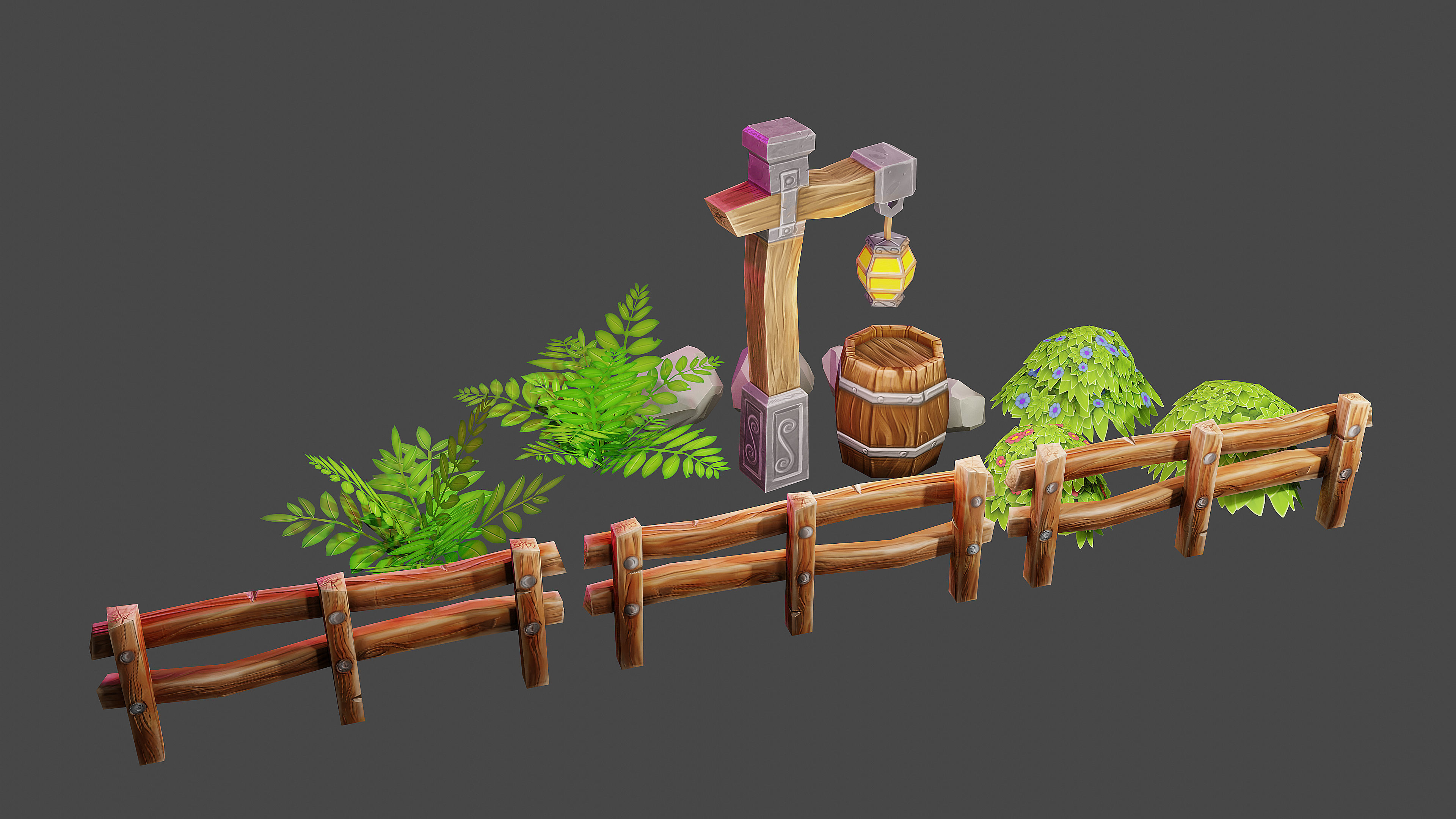 Basic Asset Pack Low-poly 3D model_1