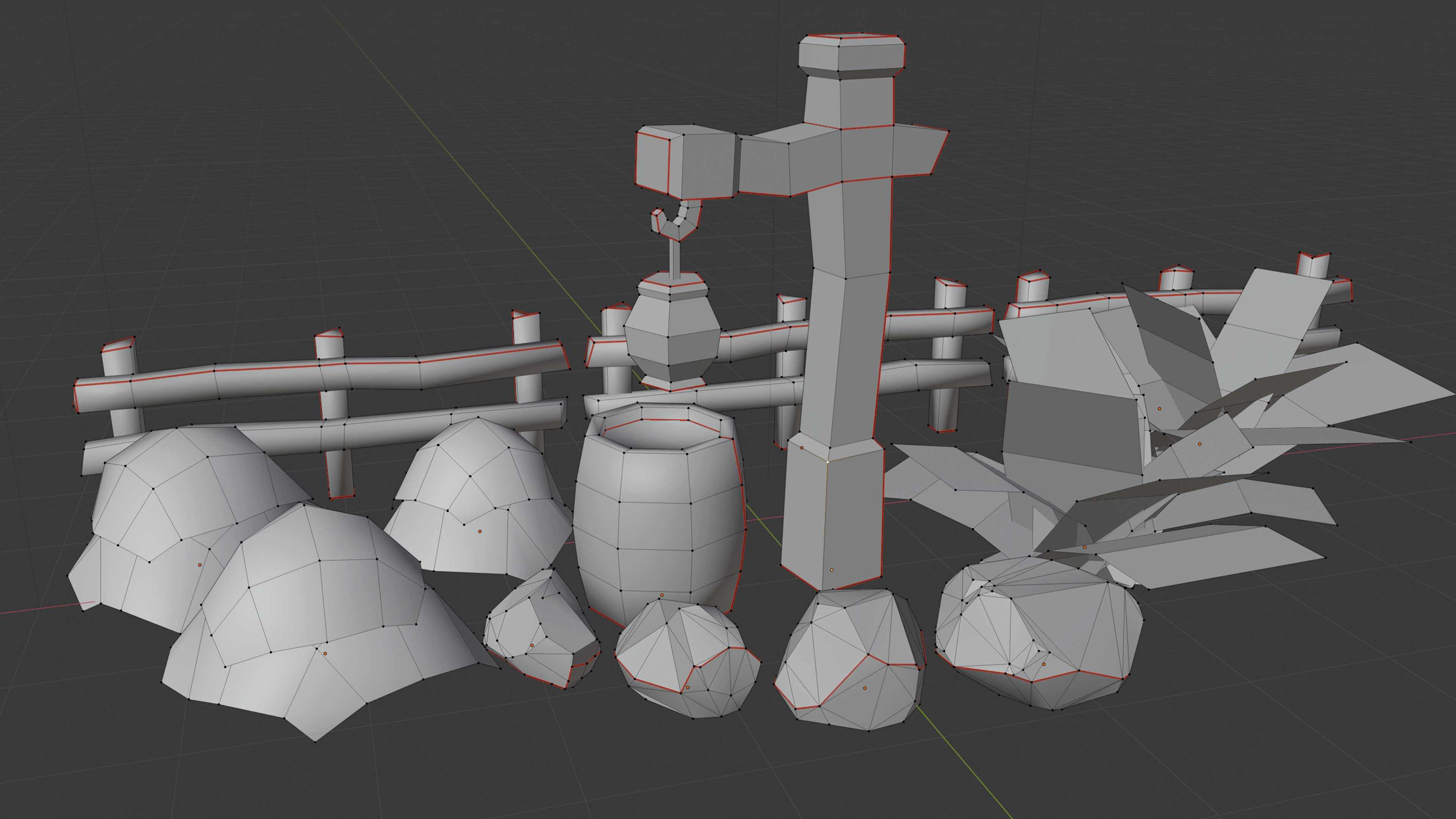 Basic Asset Pack Low-poly 3D model_4