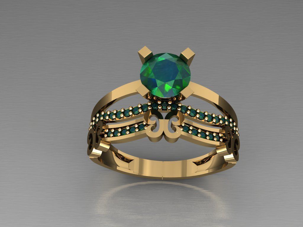 TW0180- Diamond ring 3D print model_2