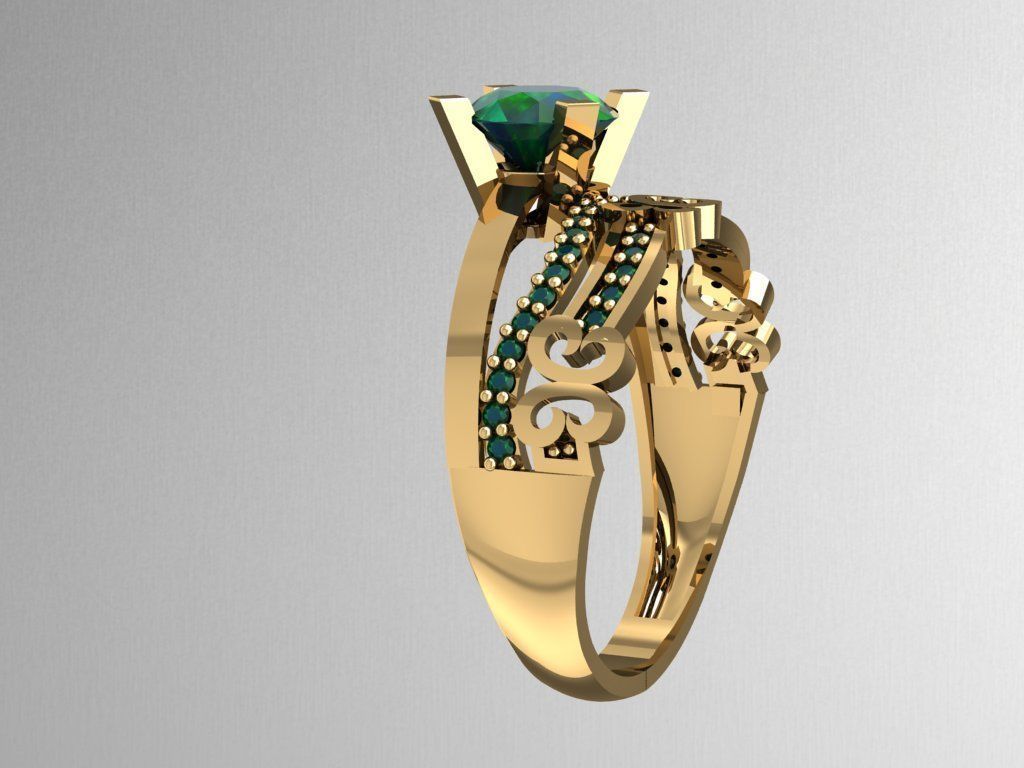 TW0180- Diamond ring 3D print model_3
