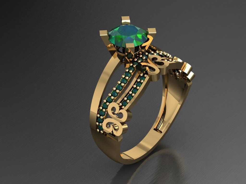 TW0180- Diamond ring 3D print model_1