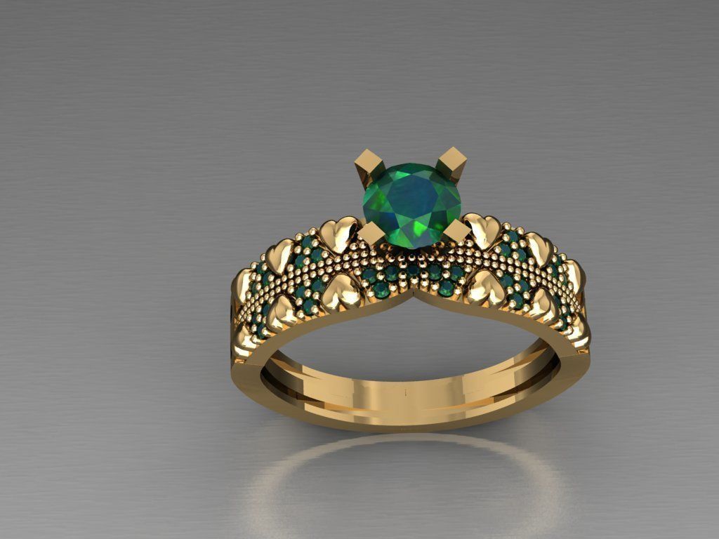 TW0183- Diamond ring 3D print model_2