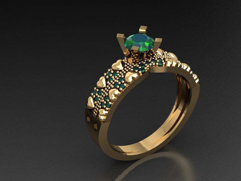 TW0183- Diamond ring 3D print model_1