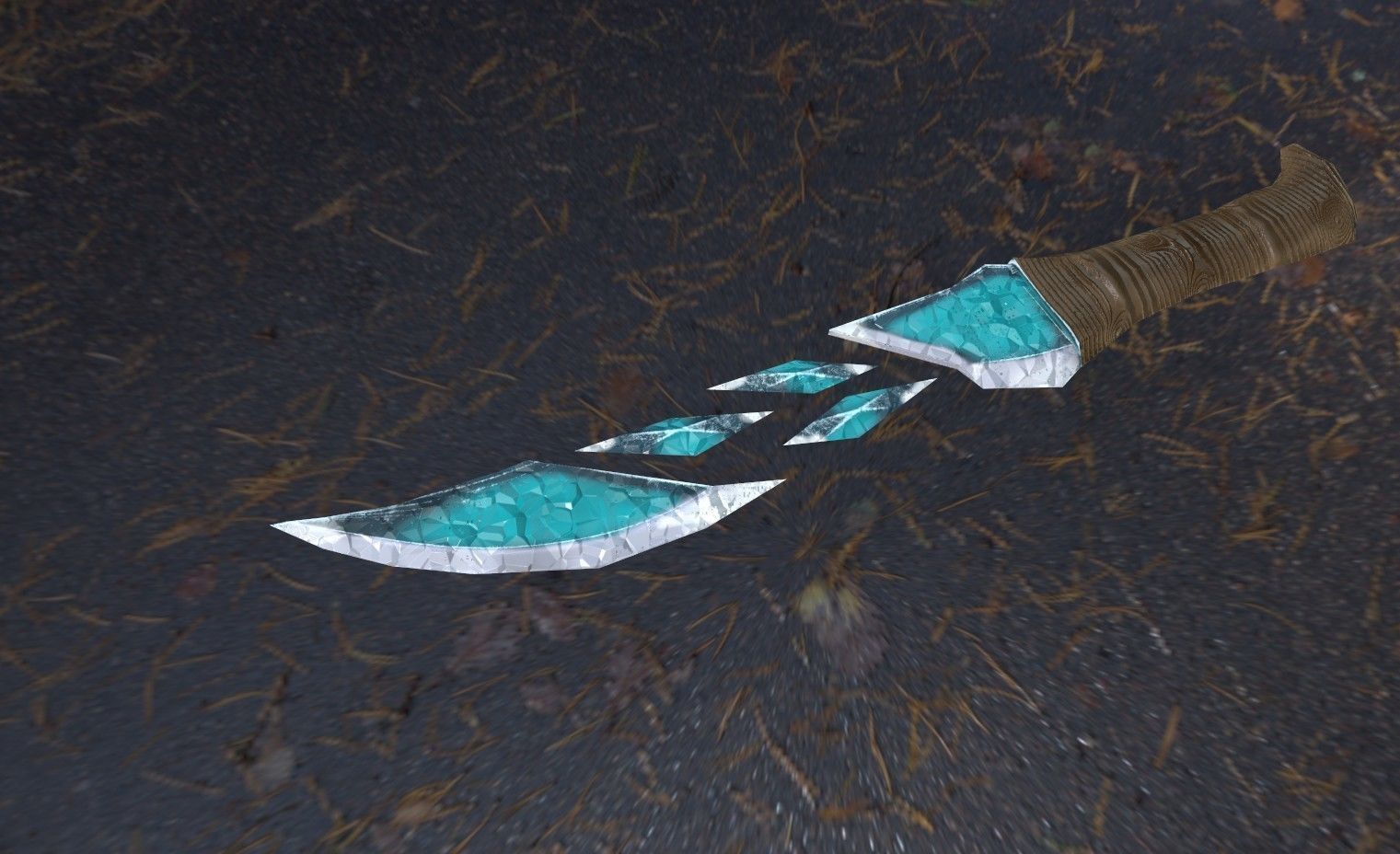 IceSword Stylyzed Low-poly 3D model_2