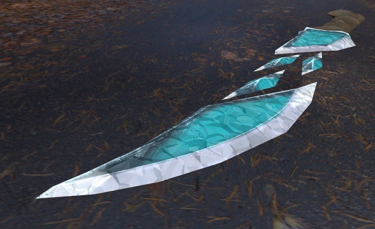 IceSword Stylyzed Low-poly 3D model_1