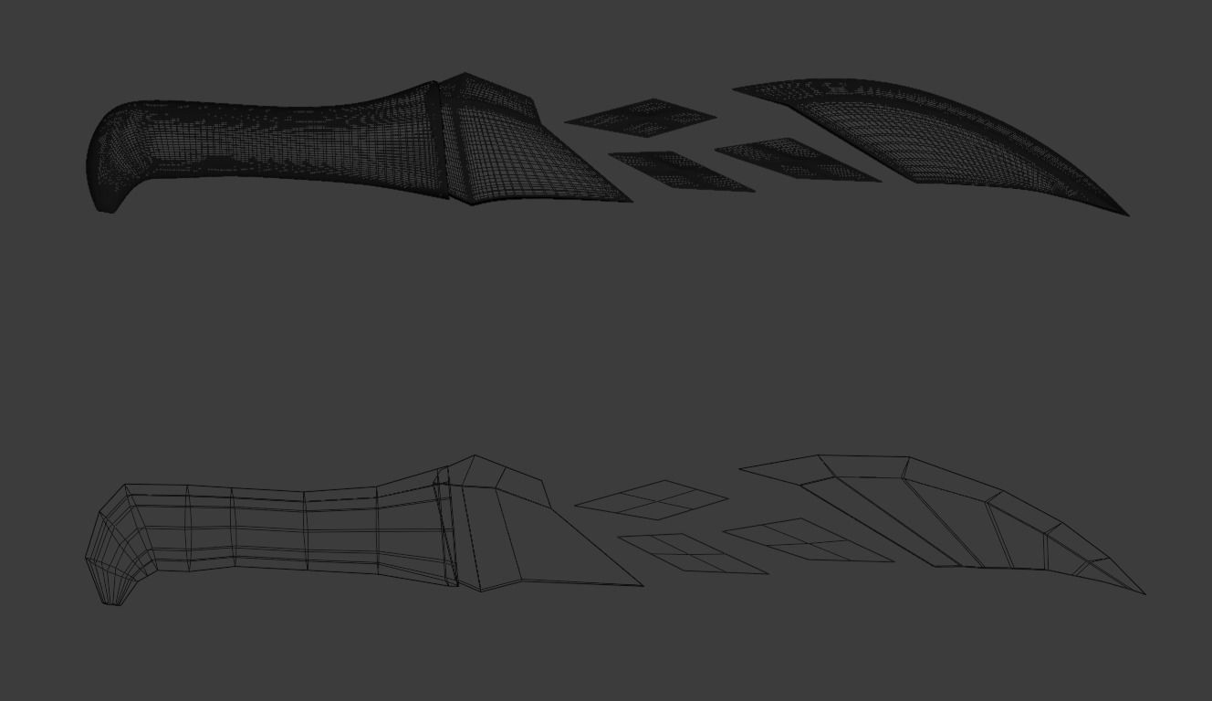 IceSword Stylyzed Low-poly 3D model_4