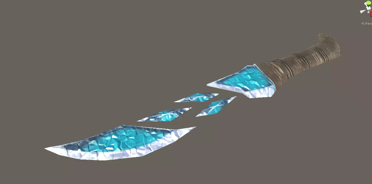 IceSword Stylyzed Low-poly 3D model_0