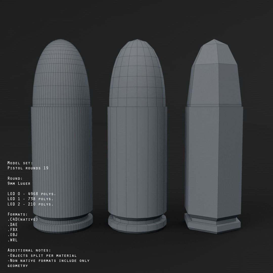 19 pistol-revolver rounds 3D model_40