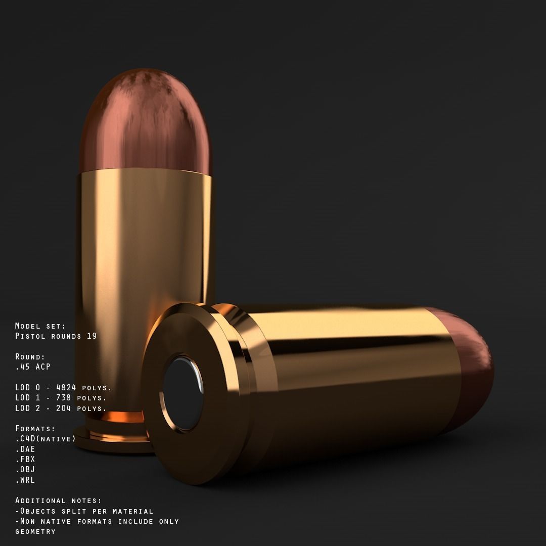 19 pistol-revolver rounds 3D model_33