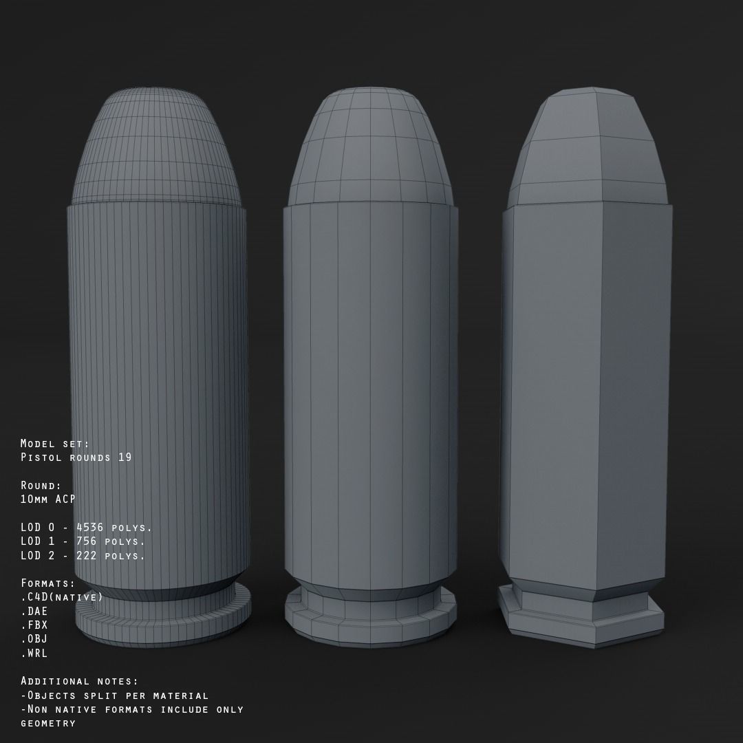 19 pistol-revolver rounds 3D model_4