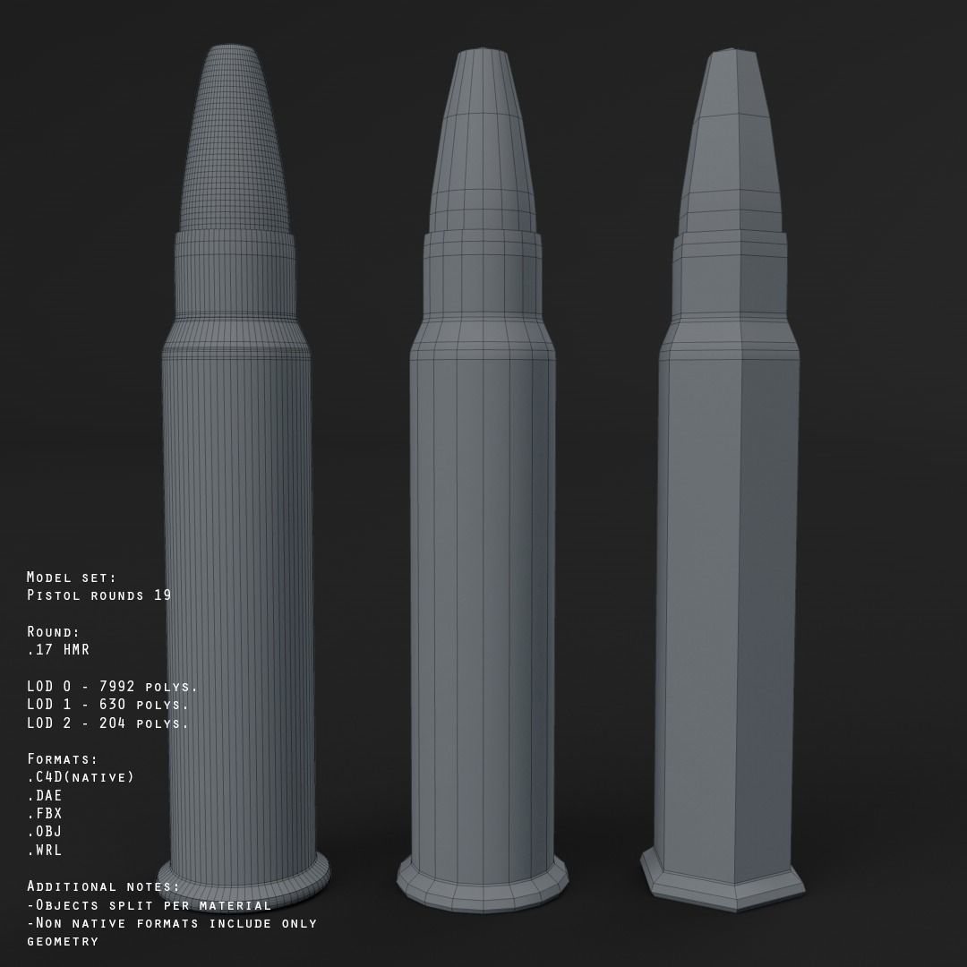 19 pistol-revolver rounds 3D model_6