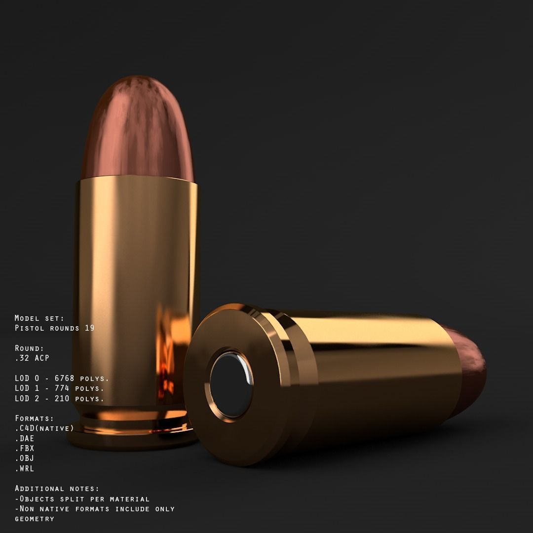 19 pistol-revolver rounds 3D model_13