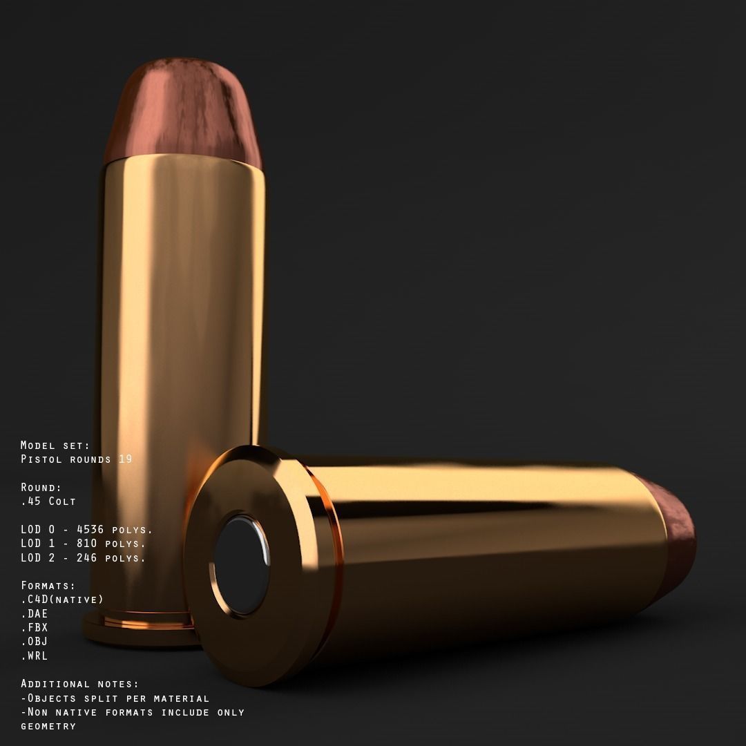 19 pistol-revolver rounds 3D model_35