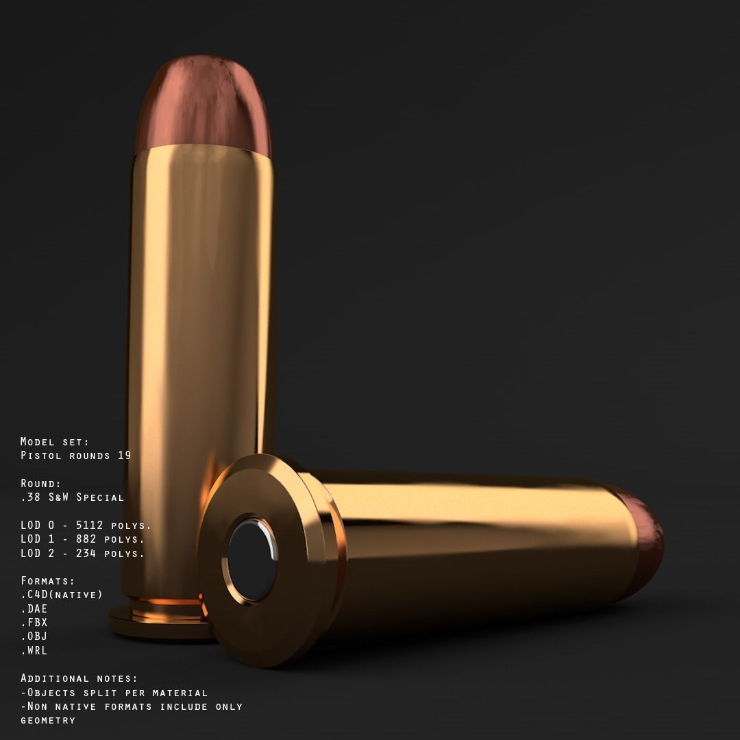 19 pistol-revolver rounds 3D model_21