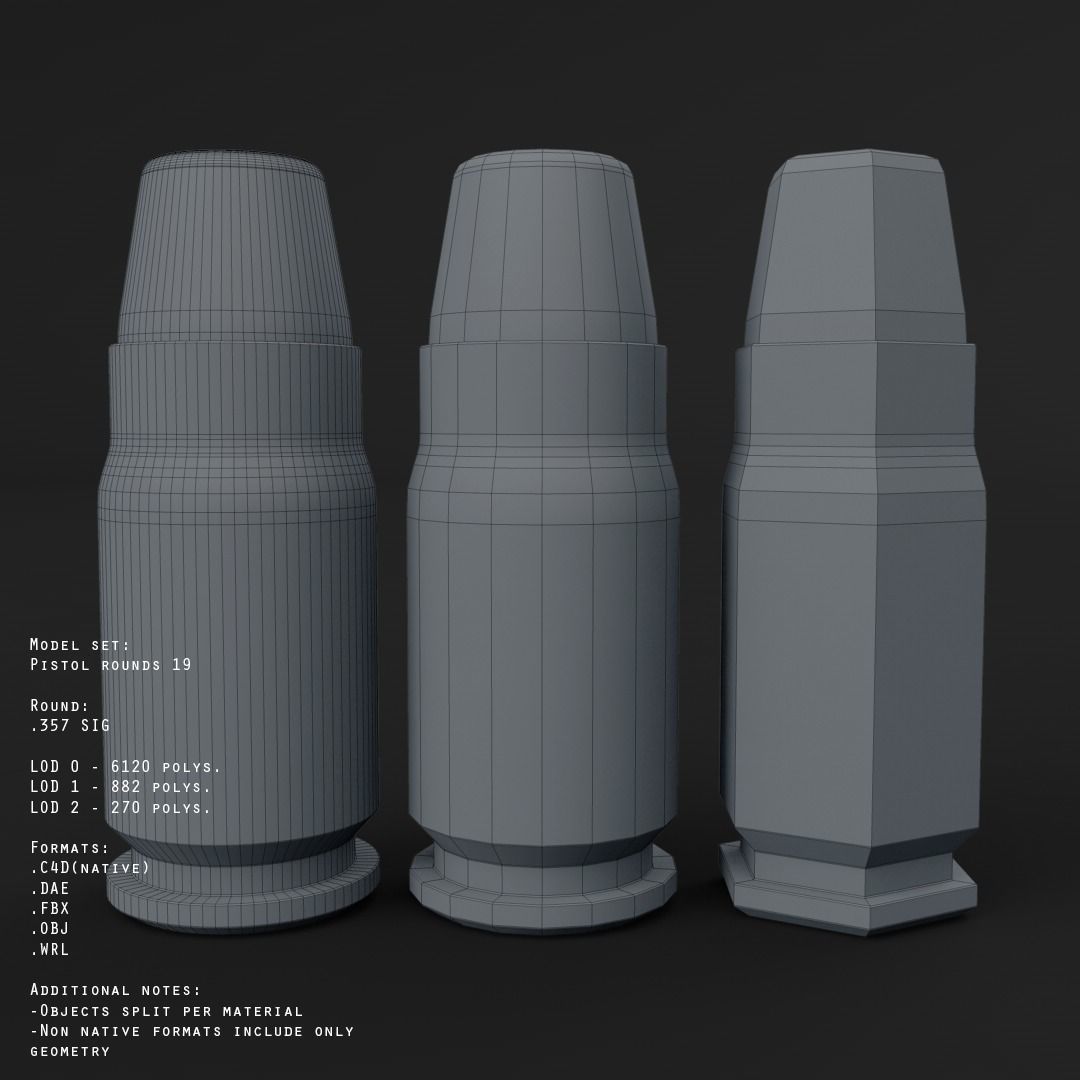 19 pistol-revolver rounds 3D model_20