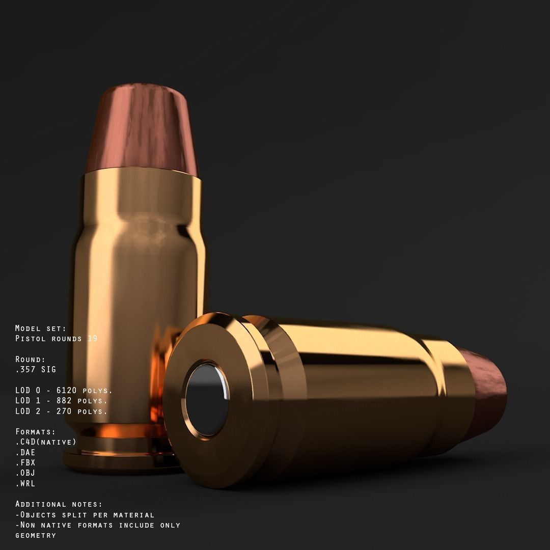 19 pistol-revolver rounds 3D model_19