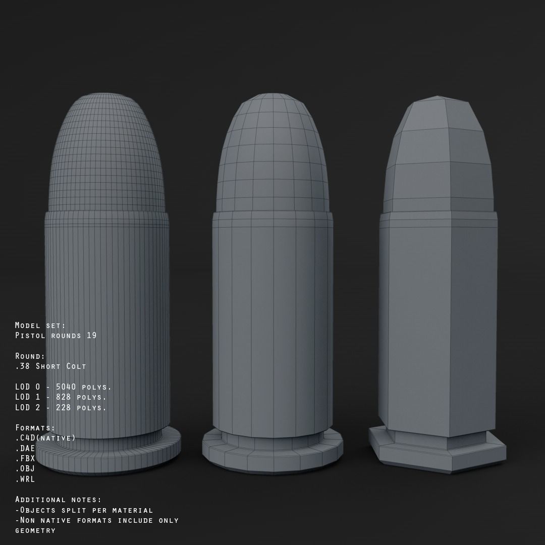 19 pistol-revolver rounds 3D model_24