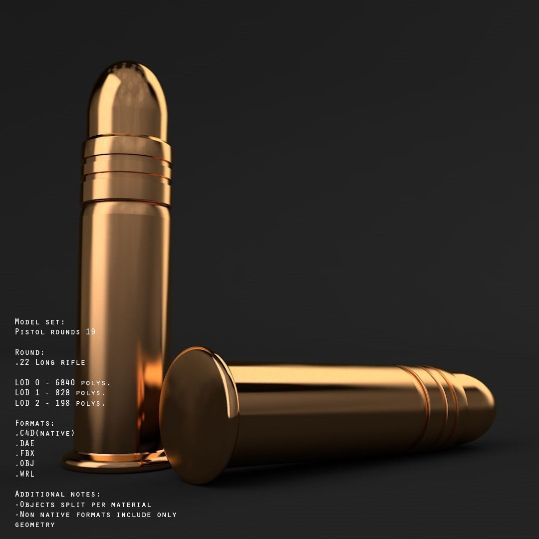 19 pistol-revolver rounds 3D model_7